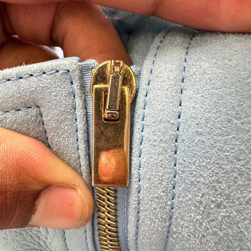 Jacquemus La Veste Paioù Cropped Jacket in Blue Lamb Leather - Picture 11 of 12
